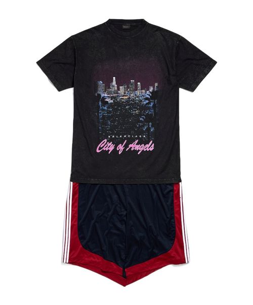 Women's City Of Angels Patched Dress in Black Faded