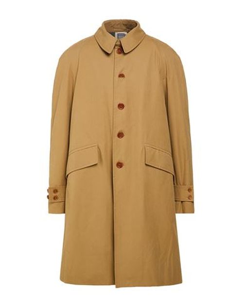 Man Overcoat & Trench Coat Khaki Size 38 Cotton
