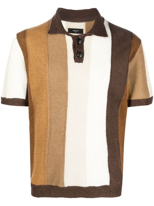 Colour-block polo shirt - Brown