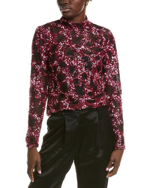 Sequin Turtleneck Pullover