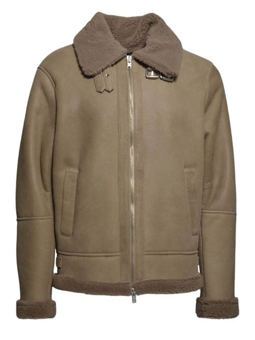 Zip-up suede jacket - Neutrals