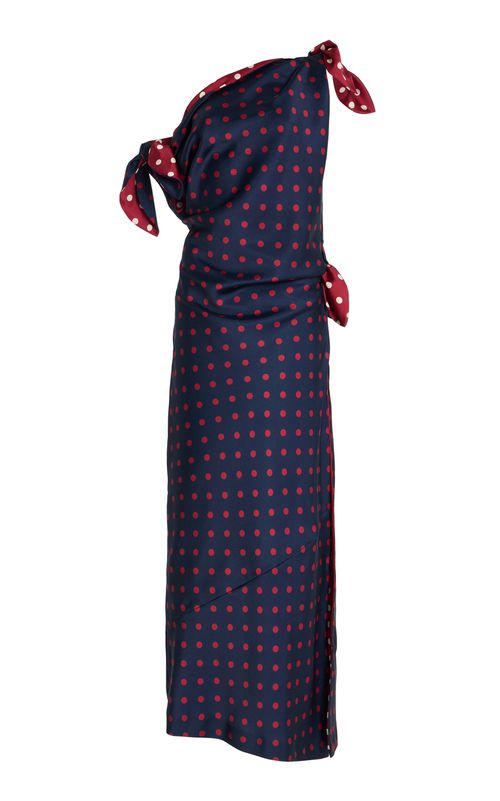 Marina Moscone | Polka Dot Twill Tabard Tie Dress | Realry
