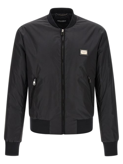 Logo Plaque Bomber Jacket
