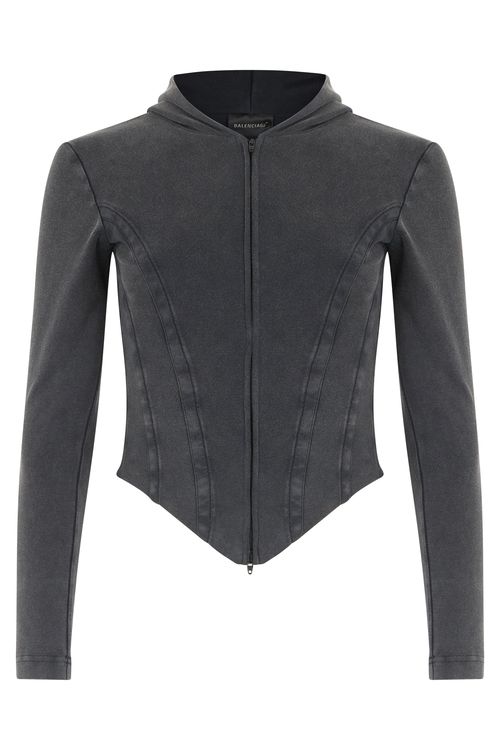 Corseted Zip-Up Hoodie