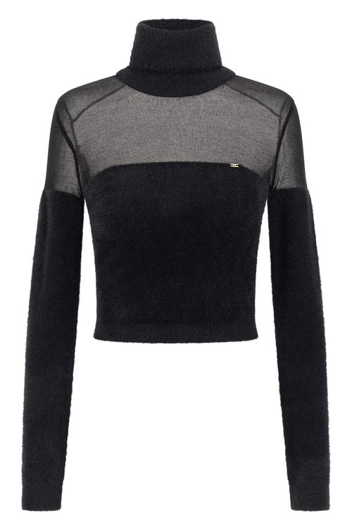 Brushed Insert Turtleneck Sweater