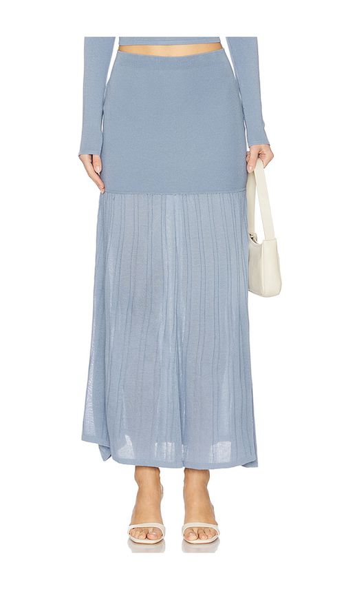 4th & Reckless Nancy Knit Maxi Skirt in Blue. -  S also in L