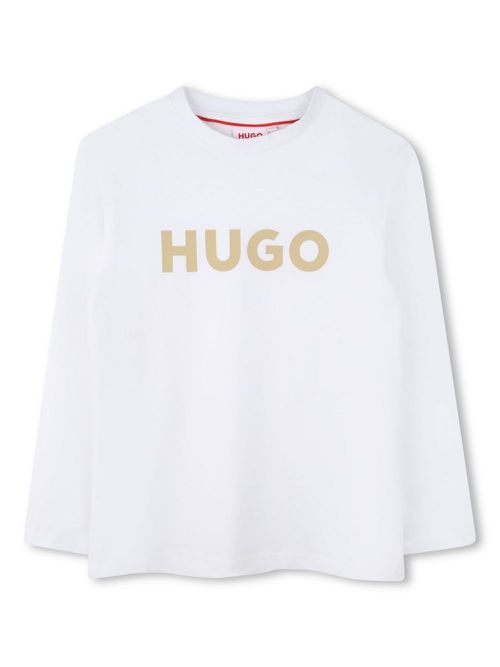 Logo-print long-sleeved T-shirt - White