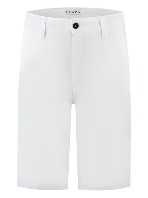 Button-fastening twill shorts - White