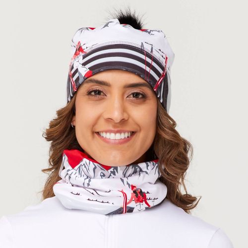 Illustrated Beanie In Apres Anyone Red