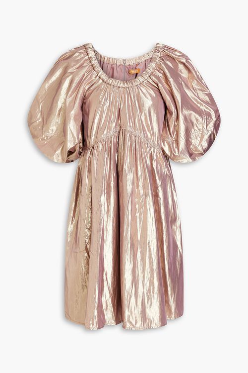 Terry gathered lamé mini dress