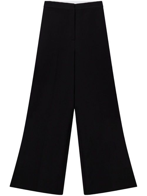 High-waisted wool trousers - Black