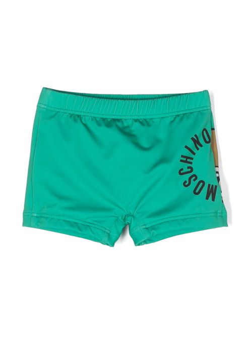 Teddy Bear print swim trunks - Green