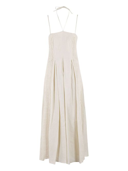 Linen midi dress - Neutrals