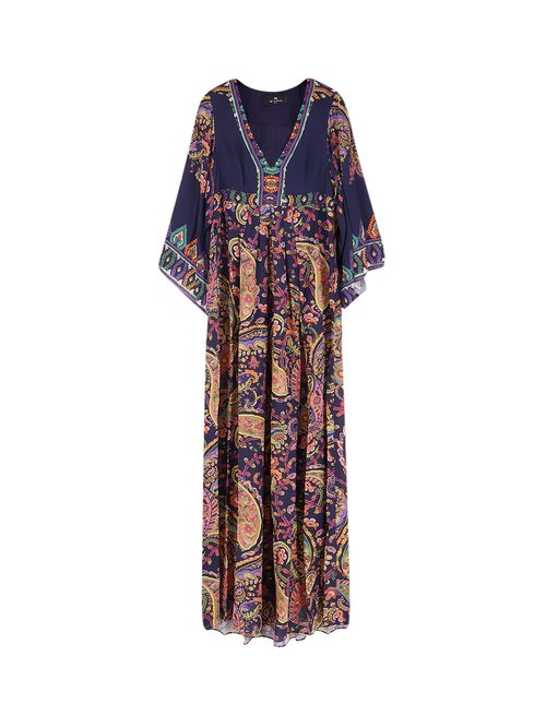 Multicolor Viscose Long Dress
