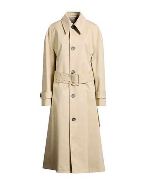 Woman Overcoat & Trench Coat Beige Size L Cotton