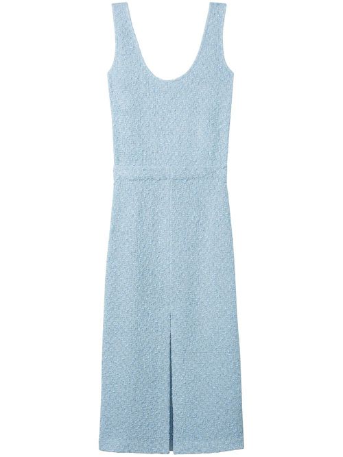 Tweed scoop neck dress - Blue