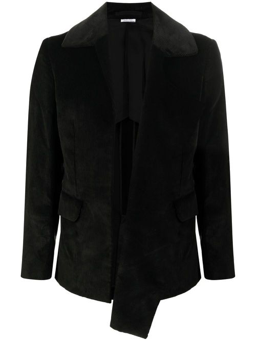 Corduroy single-breasted blazer - Black