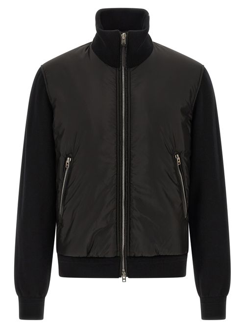Wool and Nylon Padded Jacket — Black
