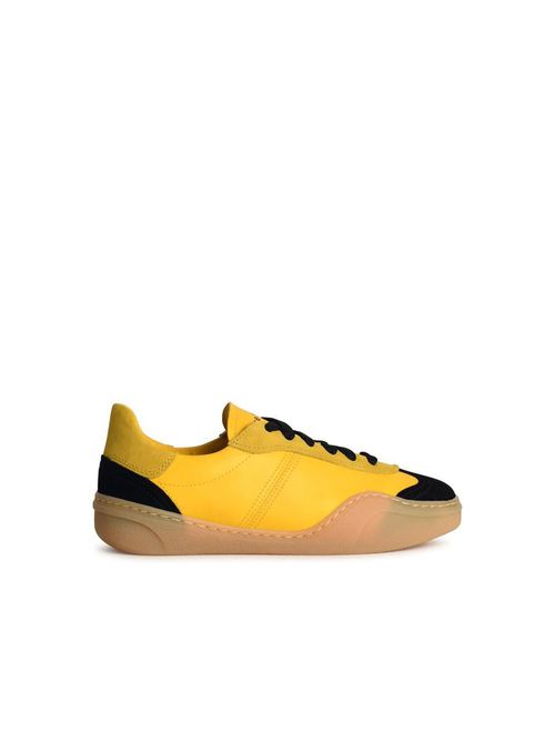 'Bars' Yellow Leather Sneakers