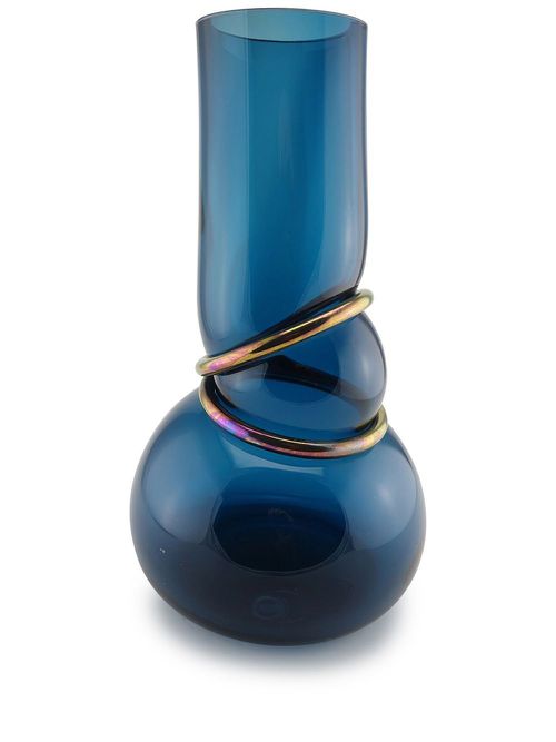 Double Ring glass vase - Blue