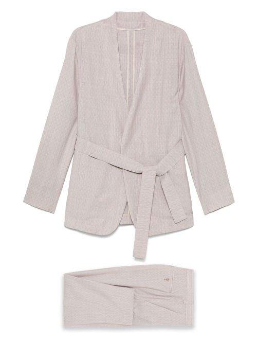 Virgin wool single-breasted suit - Neutrals
