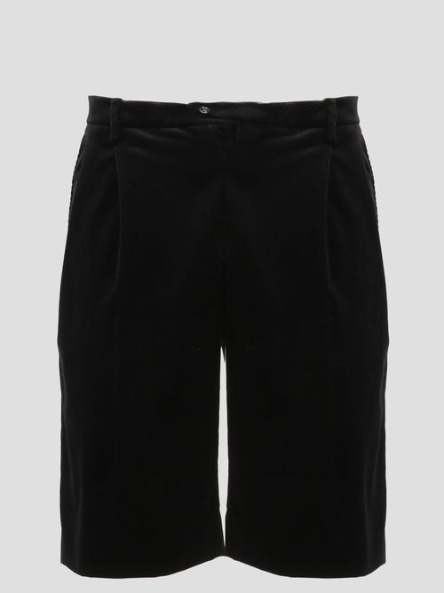 Stretch-velvet shorts