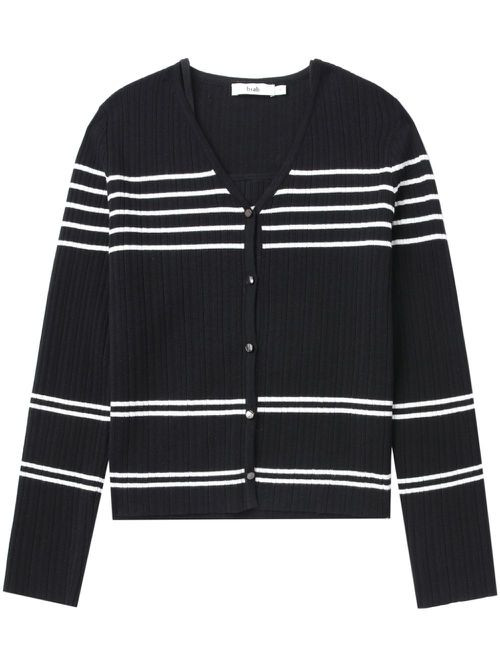 V-neck striped cardigan - Blue