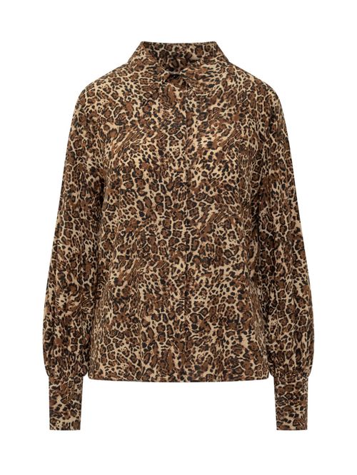 Brown Relaxed Animal Print Shirt