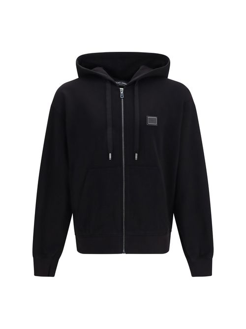 Cotton with DG Plaque Hoodie — Black