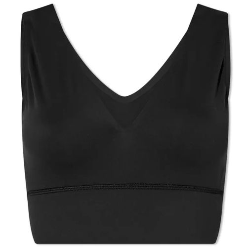 X Victoria Beckham Black V-Neck Logo Crop Top