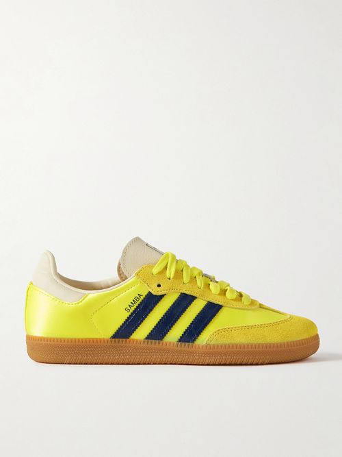 Samba Og Suede And Leather-trimmed Satin Sneakers - Yellow