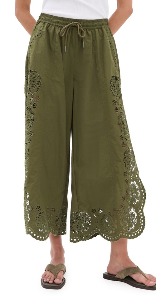 Vittoria Eyelet Pants Olive