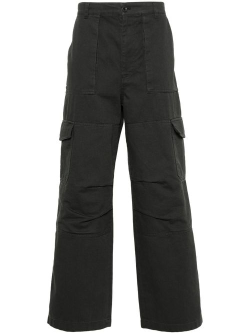 Wide-leg cargo trousers - Green