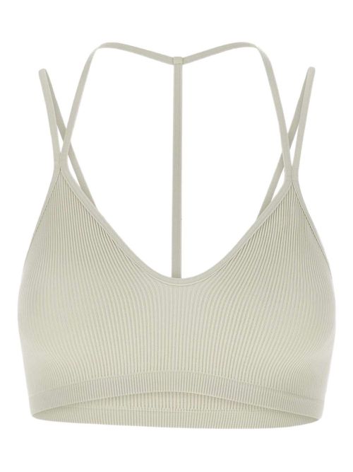 Fine-ribbed bra - White