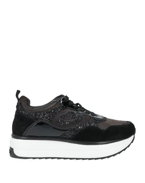 Woman Sneakers Black Size 5 Leather, Textile fibers