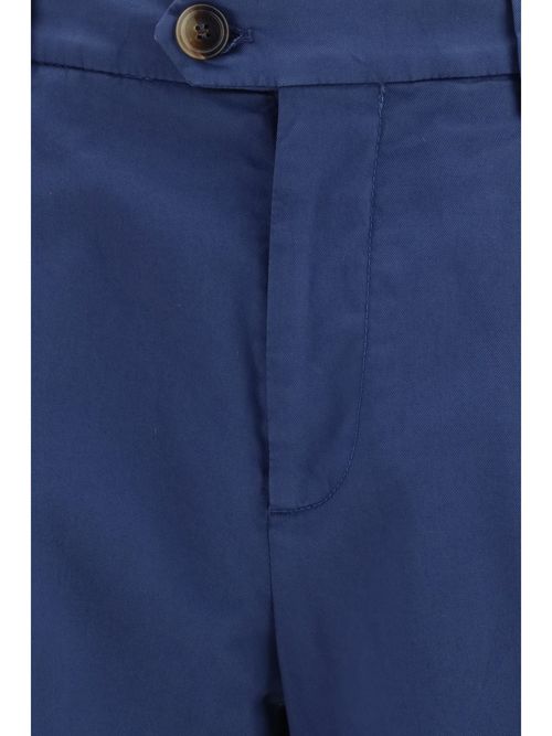 Cotton-Blend Chino Trousers — Navy