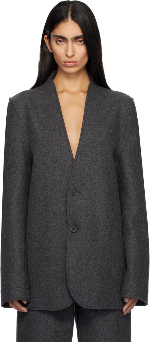 Gray Base Classic Single Breast Blazer