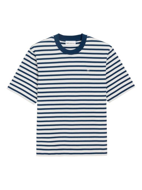 White Logo Striped T-Shirt
