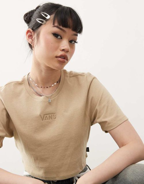 Flying v baby tee in light brown