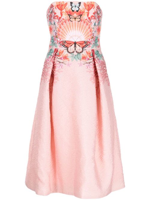 Meadow embroidered midi dress - Pink
