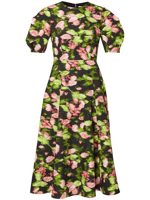 Midi short sleeved dress - Green