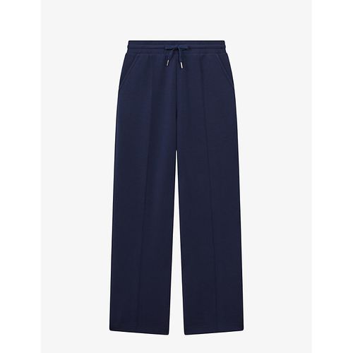 Womens Navy Jemma Drawstring-waistband Stretch-woven Jogging Bottoms