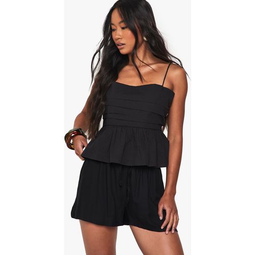 Boohoo Womens Basic Flippy Shorts - Black Viscose