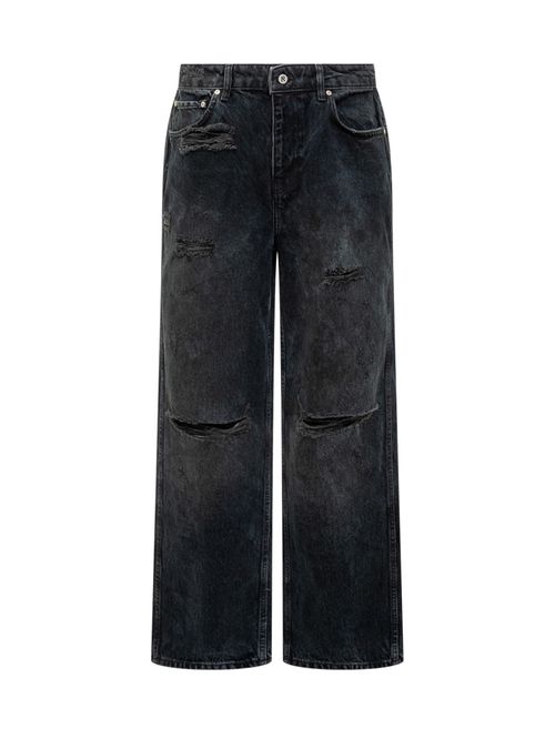 Black Loose Mid Rise Jeans