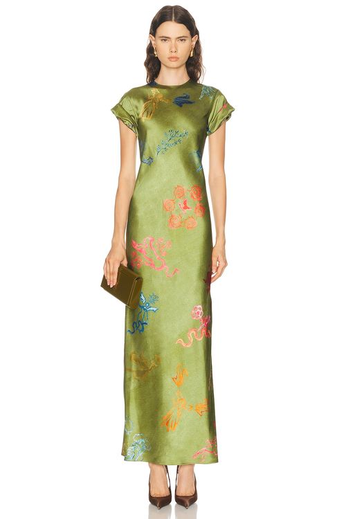 Alejandra Alonso Rojas Nausheen Dress in Green Print - Green. 0 also , 4