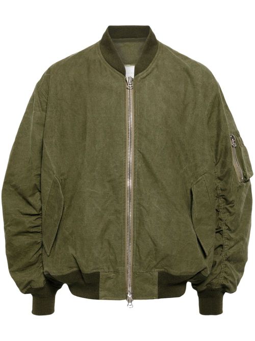 Padded canvas bomber jacket - Green