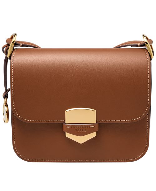 Lennox Leather Flap Crossbody Bag - Medium Brown