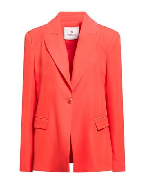 Woman Blazer Tomato red Size 12 Polyester, Elastane