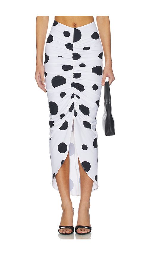 Sketch-Y Frida Skirt in White & Black Polka Dot. L also in XS