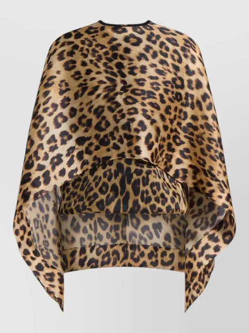 Alberta Ferretti - triple organza long draped animal shirt